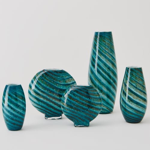 Aqua Green Swirl Vase