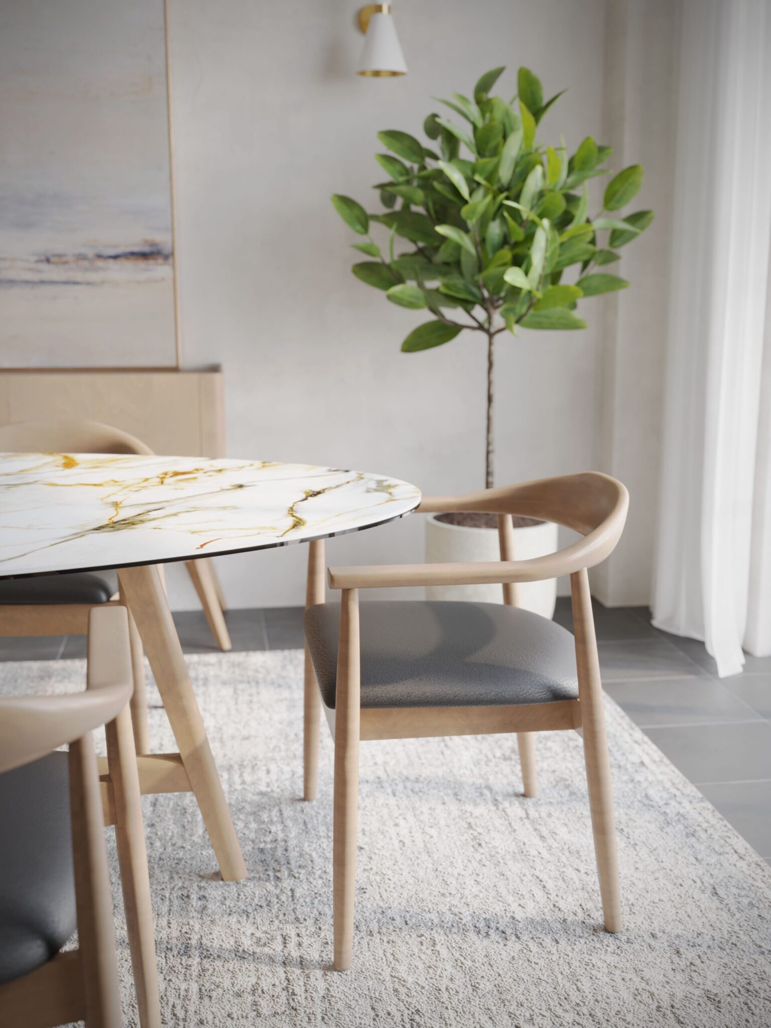 Downtown Porcelain Oval Dining Table