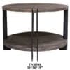 Bengal Manor Iron and Acacia Wood Round Cocktail Table
