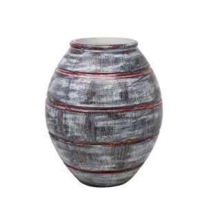 Gray/Red Striped Vase