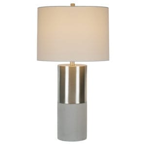 Metal Satin Nickel w/ Concrete Trim Table Lamp