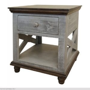 Florence Gray 1 Drawer End Table