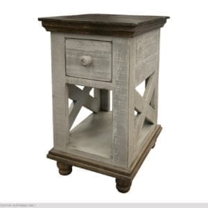Florence Gray 1 Drawer Chairside Table
