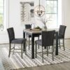 DONATELLY SQUARE COUNTER TABLE W/ UPH BARSTOOL