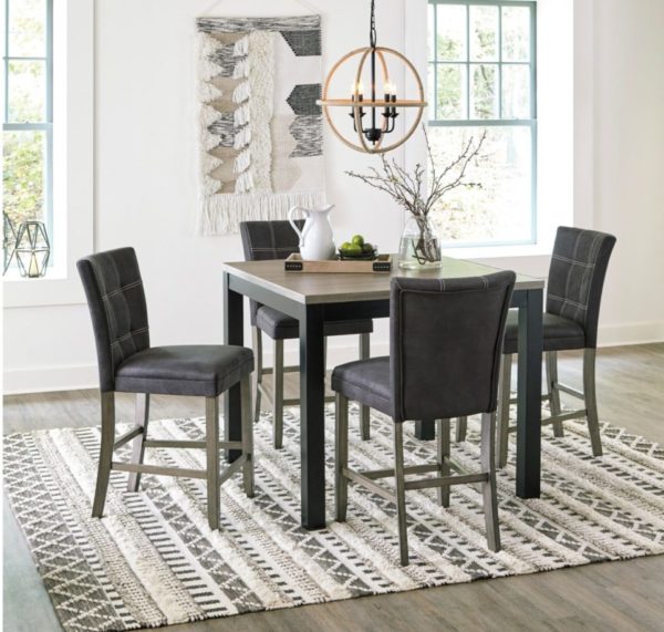 DONATELLY SQUARE COUNTER TABLE W/ UPH BARSTOOL
