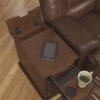 LaFlorn Power Chairside End Table - Medium Brown