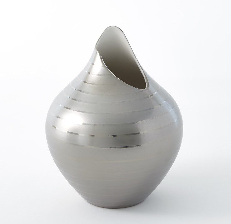 Platinum Stripe Vase - Medium