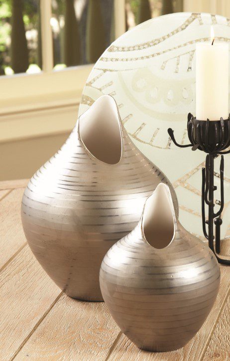 Platinum Stripe Vase - Small