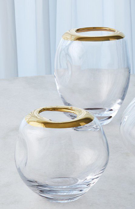 Organic Gold Rim Vase - Medium